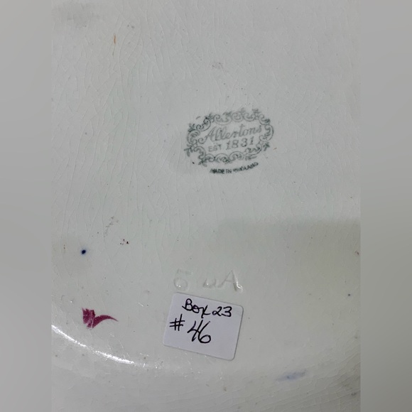 Antique Gaudy Welsh Oyster Pattern Marked Allertons EST 1831 Scalloped Platter - Picture 11 of 16